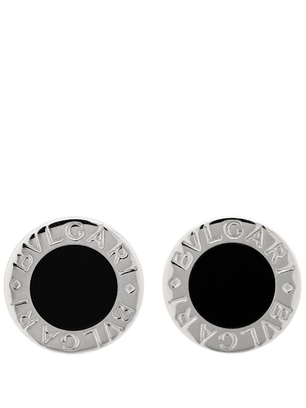 Bvlgari Bvlgari Earrings Black White Gold Onyx